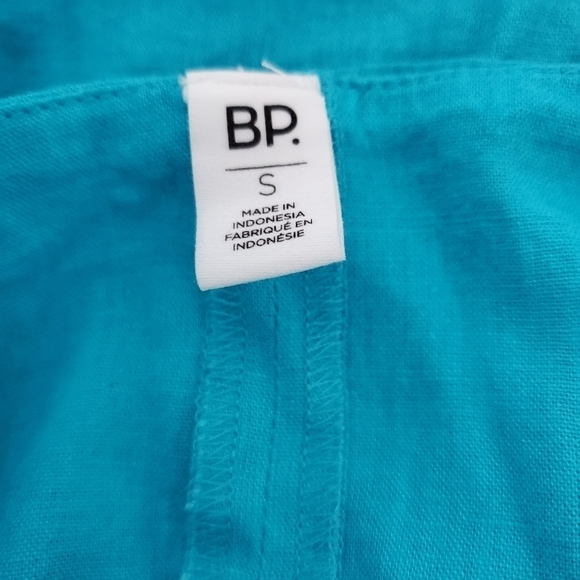 NEW BP Blue Linen Ruffled Top - Picture 3 of 4